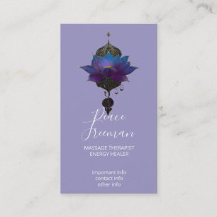 TARJETA DE VISITA ORÁCULO VIOLETA EMBLEMA MÍSTICO DEL LOTUS