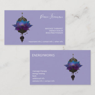 TARJETA DE VISITA ORÁCULO VIOLETA   EMBLEMA MÍSTICO DEL LOTUS
