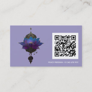 TARJETA DE VISITA ORÁCULO VIOLETA   EMBLEMA MÍSTICO DEL LOTUS