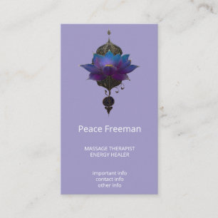 TARJETA DE VISITA ORÁCULO VIOLETA   EMBLEMA MÍSTICO DEL LOTUS