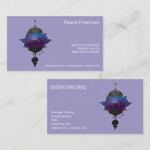 TARJETA DE VISITA ORÁCULO VIOLETA   EMBLEMA MÍSTICO DEL LOTUS