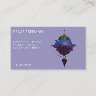 TARJETA DE VISITA ORÁCULO VIOLETA EMBLEMA MÍSTICO DEL LOTUS