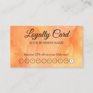 Tarjeta De Visita Orange Personalized Loyalty QR Code