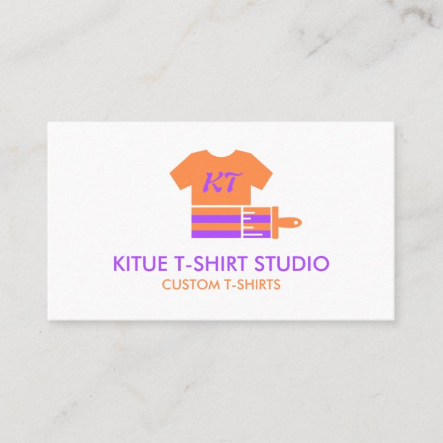 Tarjeta De Visita Orange Purple Painter Transfer Clothing Apparels (Anverso)