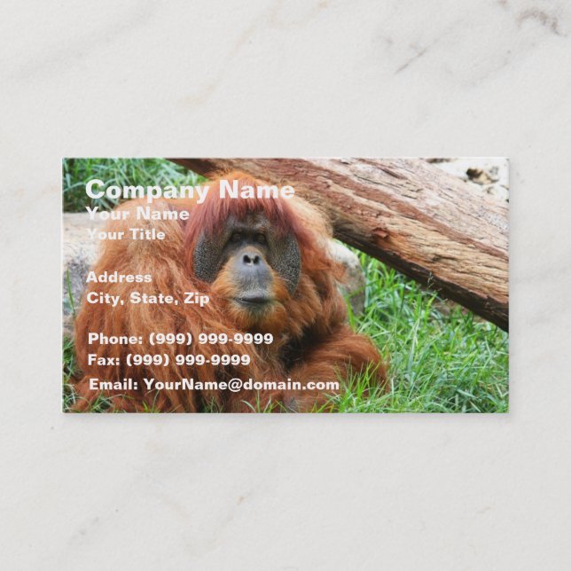 Tarjeta De Visita Orangután soñoliento (Anverso)