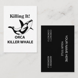 Tarjeta De Visita Orca Ballena Asesina Matándolo Divertido