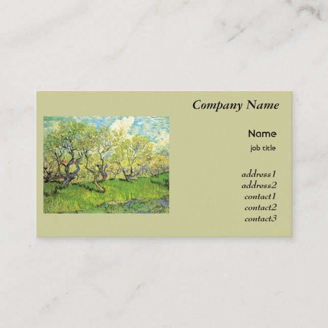 Tarjeta De Visita Orchard en Blossom Vincent van Gogh (Anverso)