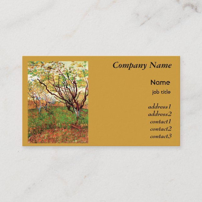 Tarjeta De Visita Orchard en Blossom Vincent van Gogh (Anverso)