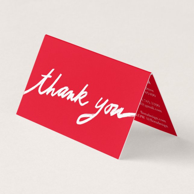 Tarjeta De Visita Orden de agradecimiento Personalizado Script rojo  (Anverso)