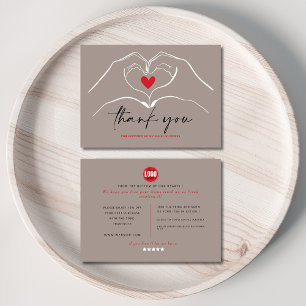 Tarjeta De Visita Orden de corazón minimalista de las manos modernas