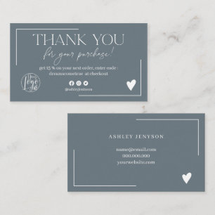 Tarjeta De Visita Orden de escritura azul polvoriento moderno, graci