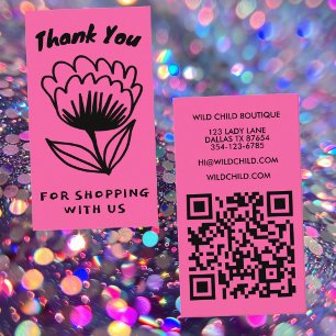 Tarjeta De Visita ORDEN DE FLORACIÓN INTENSA GRACIAS Código QR flora