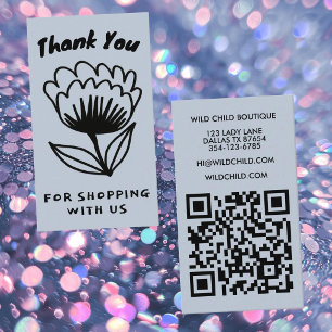 Tarjeta De Visita ORDEN DE FLORACIÓN INTENSA GRACIAS Código QR flora