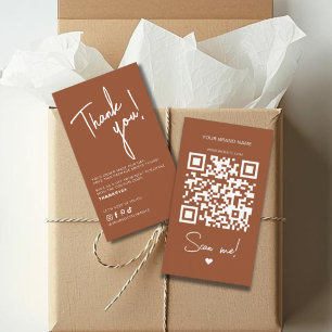 Tarjeta De Visita orden de terracota moderna código QR gracias