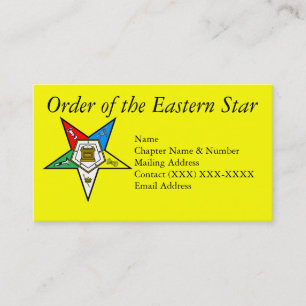 Tarjeta De Visita Orden del amarillo del este de la estrella