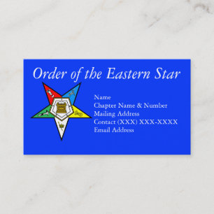 Tarjeta De Visita Orden del azul del este de la estrella