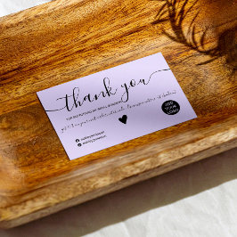 Tarjeta De Visita Orden minimalista moderno negro y púrpura gracias