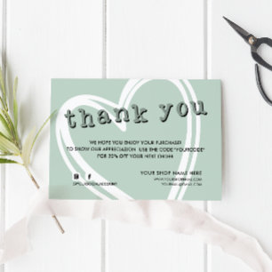Tarjeta De Visita ORDEN moderno INSERTAR moda gracias Sage green