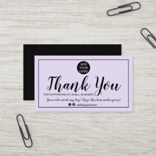Tarjeta De Visita Orden púrpura minimalista moderno gracias