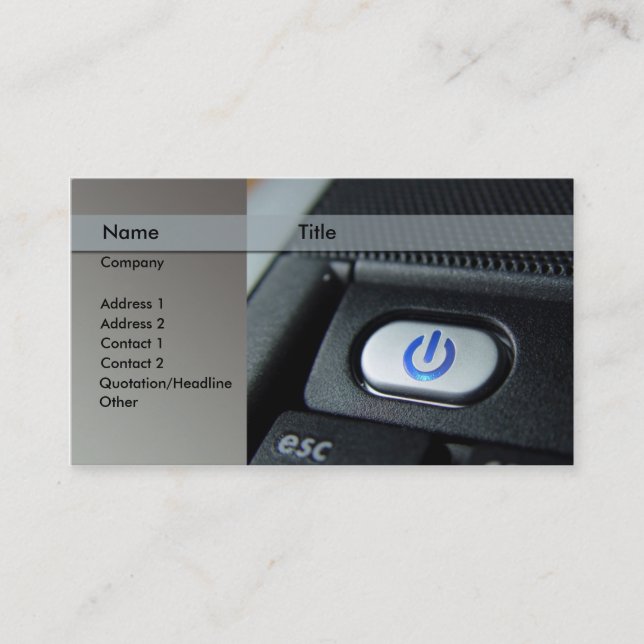 Tarjeta De Visita ordenador/ordenador portátil - técnico (Anverso)