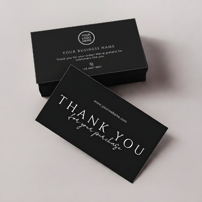 Tarjeta De Visita Order Packaging Thank You Inserts | Modern Sleek (Subido por el creador)