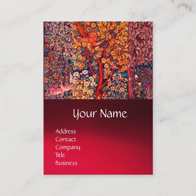 Tarjeta De Visita OREJAS DE ANIMALES FORESTALES DE OTOÑO, Pheasant,  (Anverso)