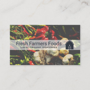 Tarjeta De Visita Organic local   Los agricultores comercializan pro