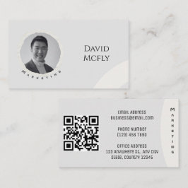 Tarjeta De Visita Orgánico Minimalista con código QR