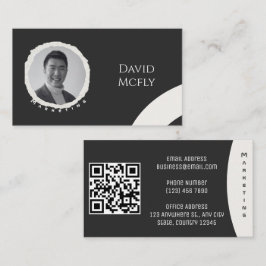 Tarjeta De Visita Orgánico Minimalista con código QR