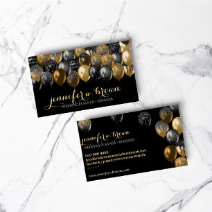 Tarjeta De Visita Organización de Eventos de Fiesta Globo Negro Dora