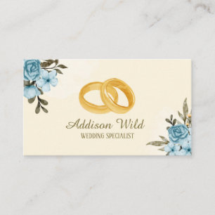 Tarjeta De Visita Organizador de Boda con Acuarela Elegante Moderna