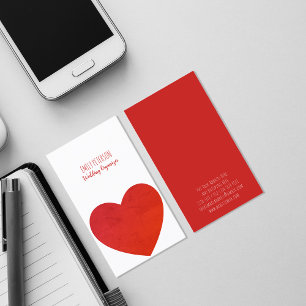 Tarjeta De Visita Organizador de Bodas y Eventos Corazón Rojo