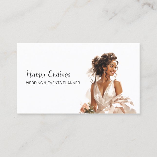 Tarjeta De Visita Organizador de eventos de Bodas afroamericanos (Anverso)