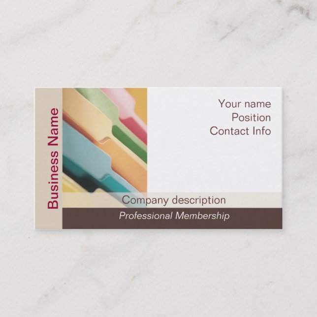 Tarjeta De Visita Organizador profesional (Anverso)