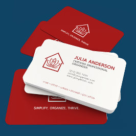 Tarjeta De Visita Organizador profesional Crimson Red