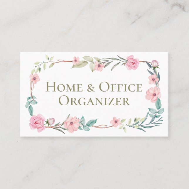 Tarjeta De Visita Organizador y desagrupador profesional floral (Anverso)
