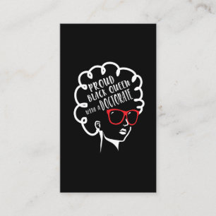 Tarjeta De Visita Orgullosa licenciatura en doctorado de Reina Negra