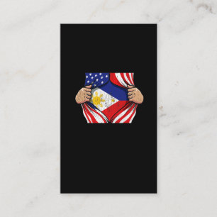 Tarjeta De Visita Orgulloso filipino alza bandera de Filipinas norte