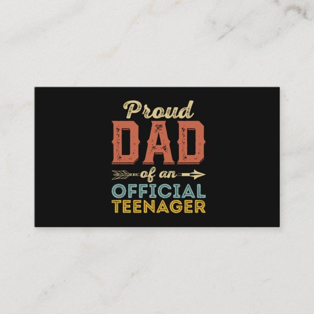Tarjeta De Visita Orgulloso papá de adolescente oficial decimotercer (Anverso)