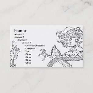 tarjeta de visita oriental blanco y negro del