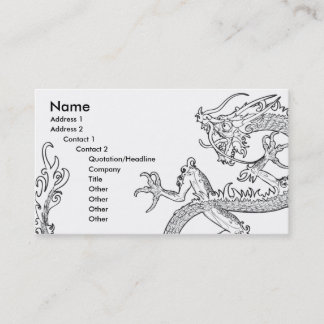 tarjeta de visita oriental blanco y negro del