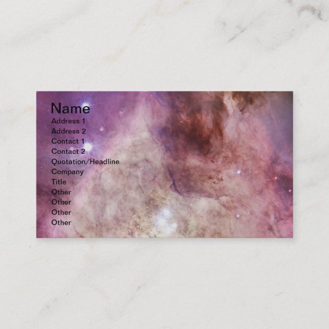 Tarjeta De Visita Orion Nebula rosa (Anverso)