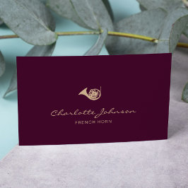 Tarjeta De Visita Orn francés elegante músico Borgoña