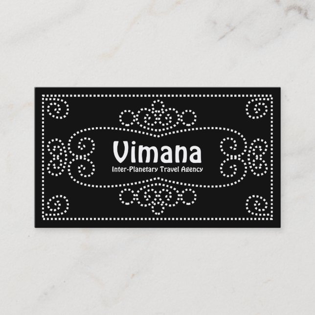Tarjeta De Visita Ornamental - blanco en negro (Anverso)
