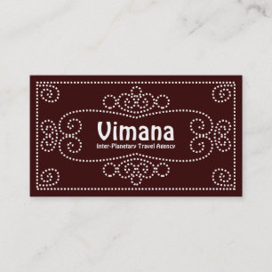 Tarjeta De Visita Ornamental - Blanco sobre marrón oscuro 330000