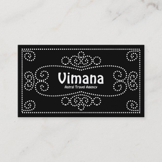 Tarjeta De Visita Ornamental - Blanco sobre negro (oro) (Anverso)