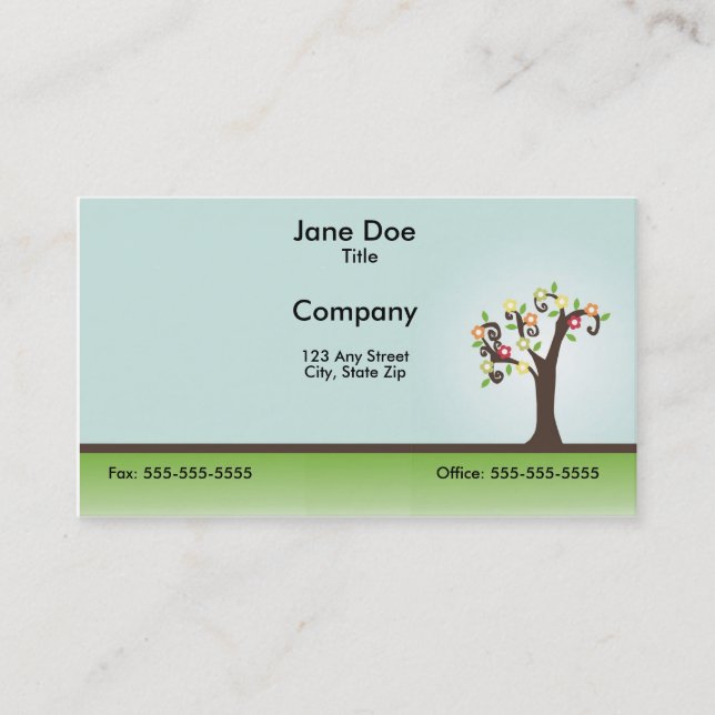 Tarjeta de visita ornamental del árbol (Anverso)