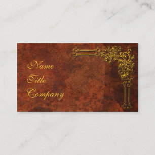 Tarjeta De Visita Ornamental del Rojo-Oro