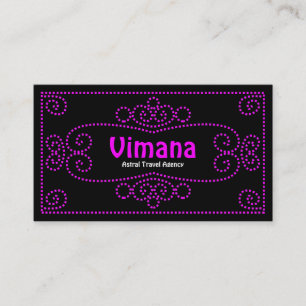 Tarjeta De Visita Ornamental - Magenta en negro