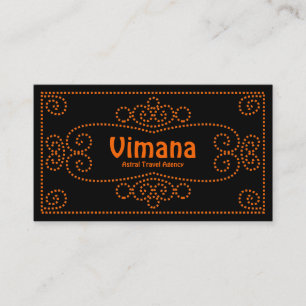 Tarjeta De Visita Ornamental - Naranja en negro
